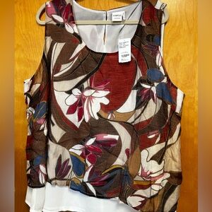 Simple by Suzanne Betro Sleeveless Floral Blouse